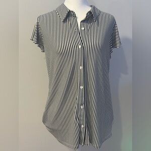 Adrianna Papell Black and White Striped Top